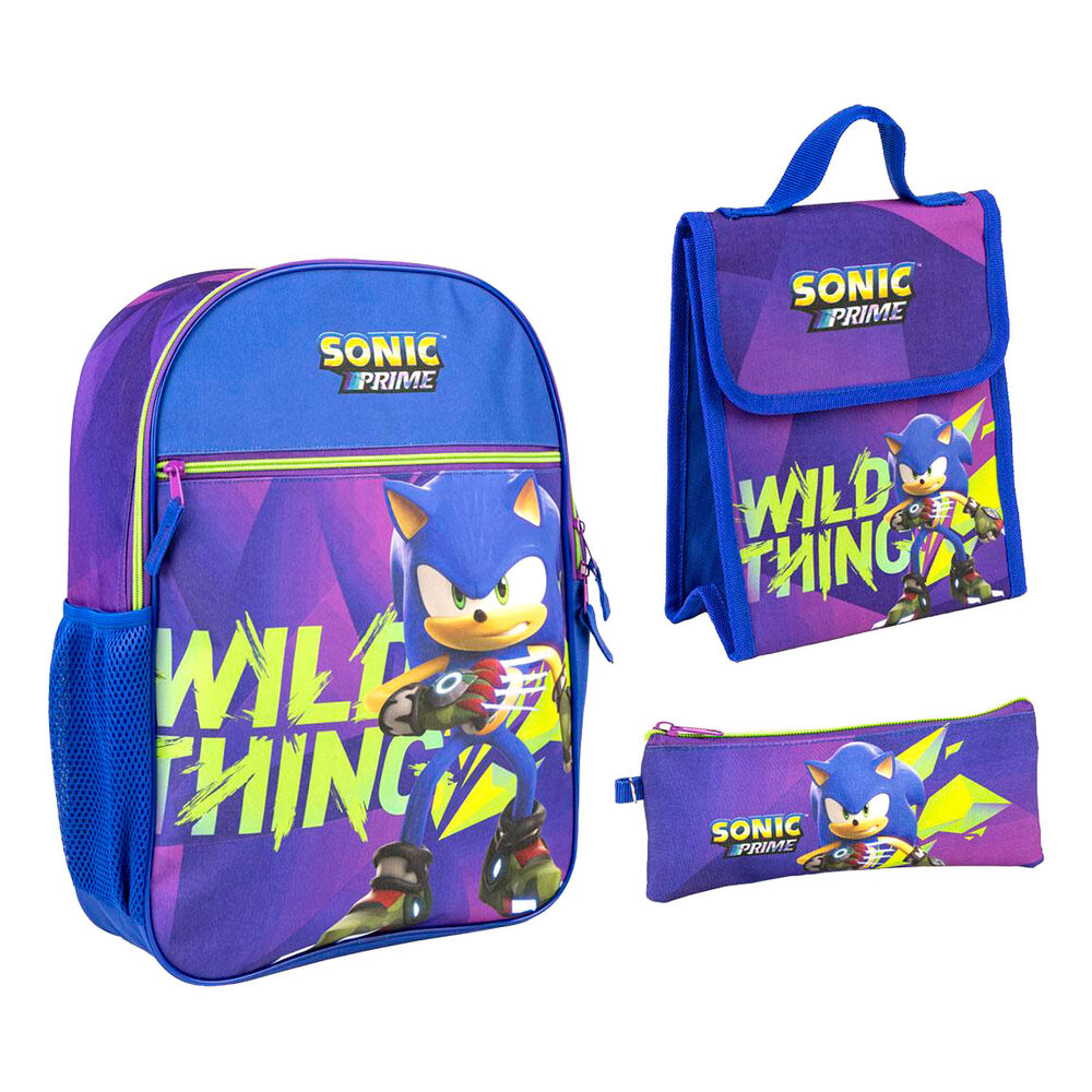 Mochila + portatodo + portamerienda Sonic Prime 42cm_0