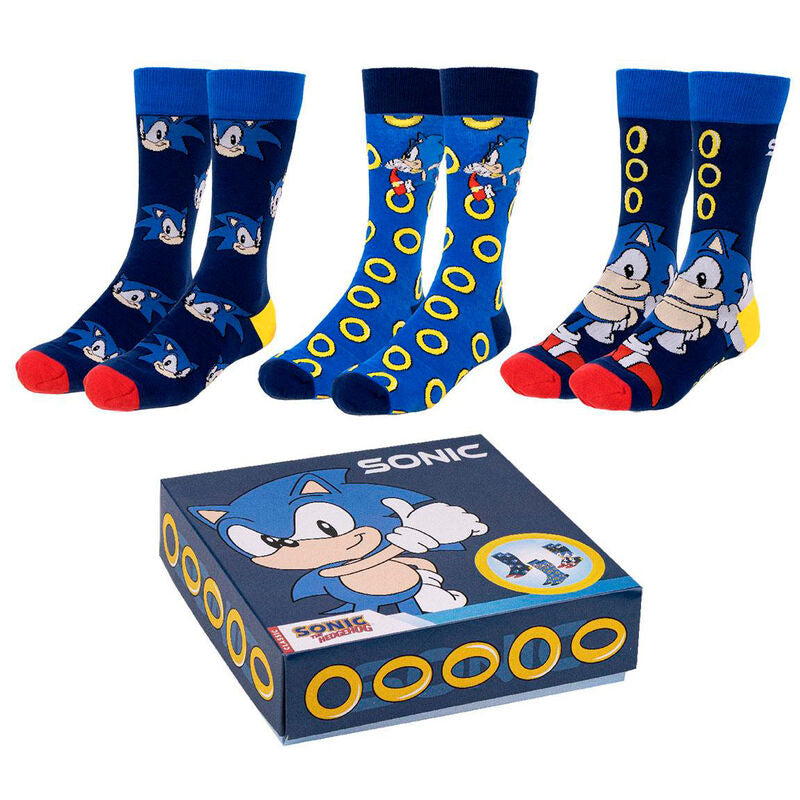 Set 3 calcetines Sonic the Hedgehog adulto_0