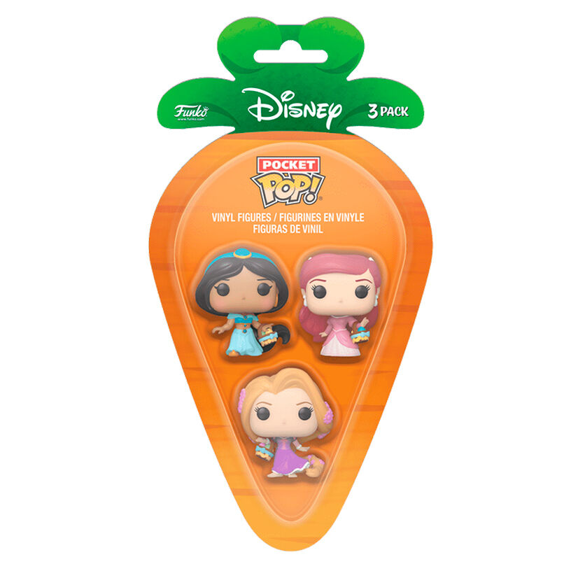 Blister 3 figuras Carrot Pocket POP Disney Princesas Rapunzel Ariel Jasmin_0