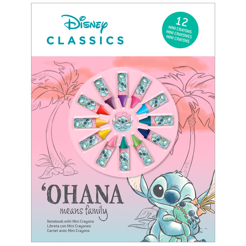 Blister cuaderno + 12 pinturas Stitch Disney_0