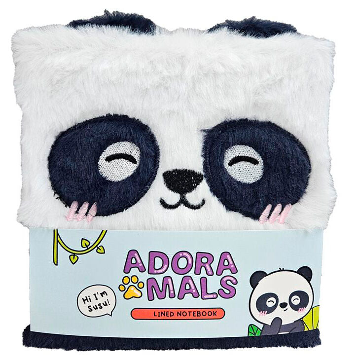 Cuaderno peluche A5 Oso Panda Adoramals_0