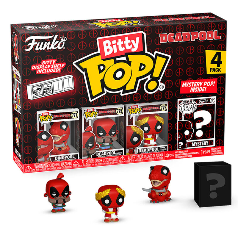Blister 4 figuras Bitty POP Marvel Deadpool Dinopool_0