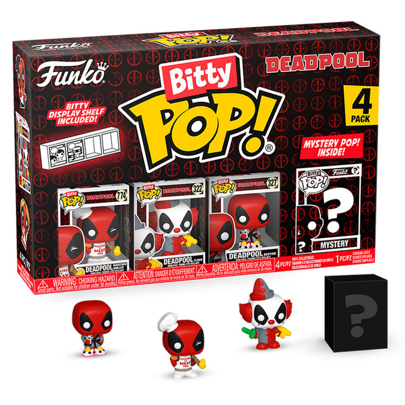 Blister 4 figuras Bitty POP Marvel Deadpool Master_0