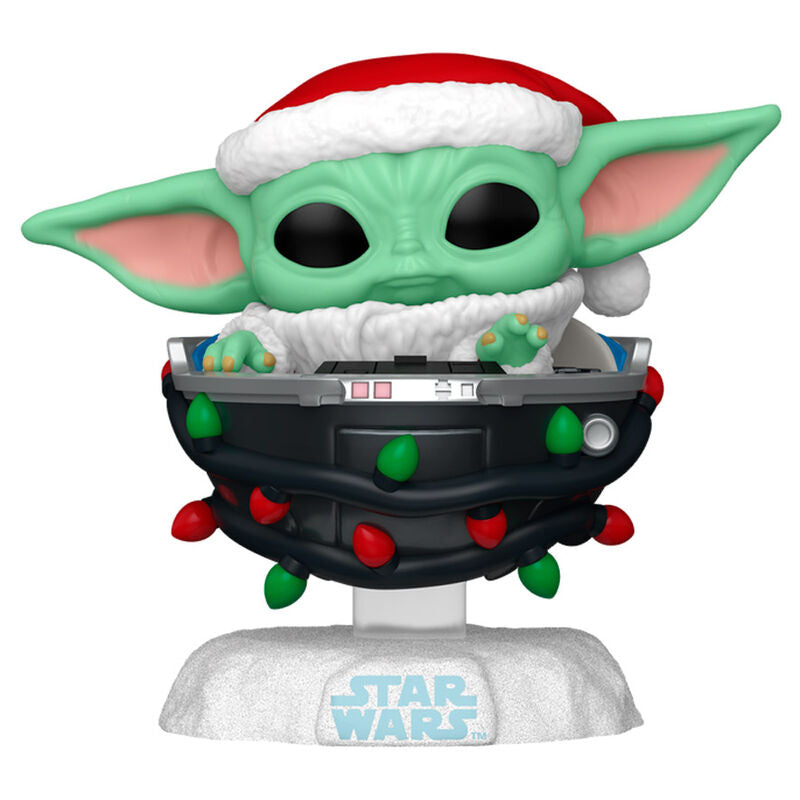 Figura POP Star Wars Grogu with Santa Hat in Pram_0
