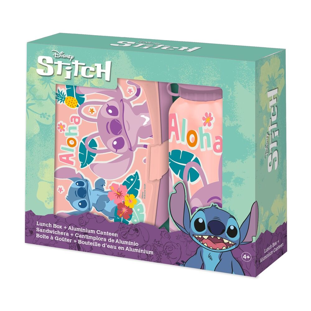 Cantimplora aluminio + Sandwichera Stitch Disney 500ml_0