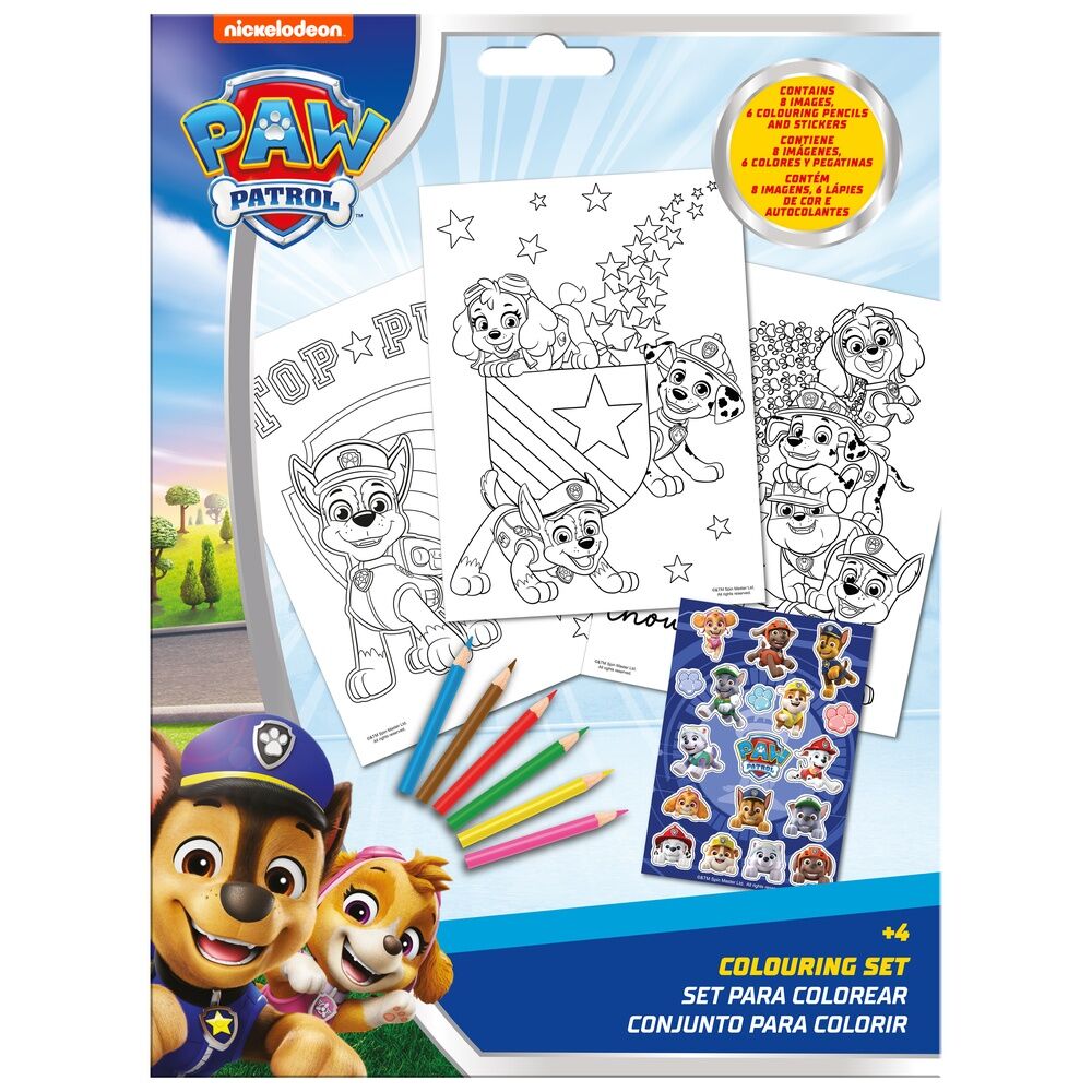 Set Colorear pegatinas Patrulla Canina Paw Patrol_0