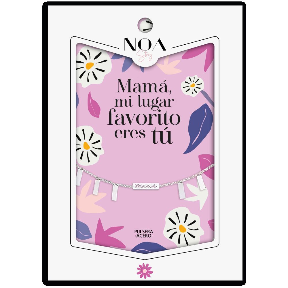 Pulsera Mama acero plateado - Mama Mi Lugar Favorito Eres Tu_0