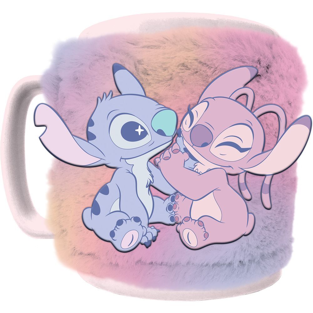Taza funda de peluche Angel & Stitch Disney 440ml_0