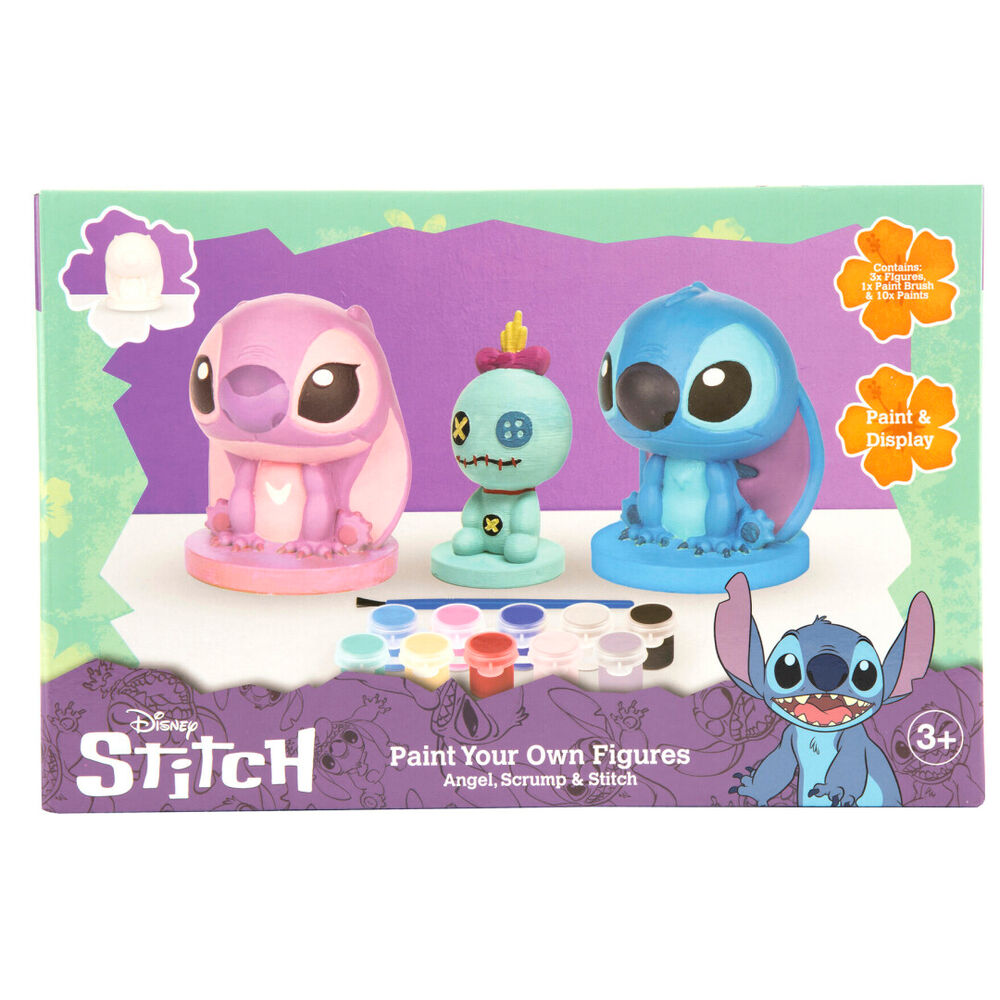 Set 3 Figuras de Escayola para Pintar Stitch Disney_0