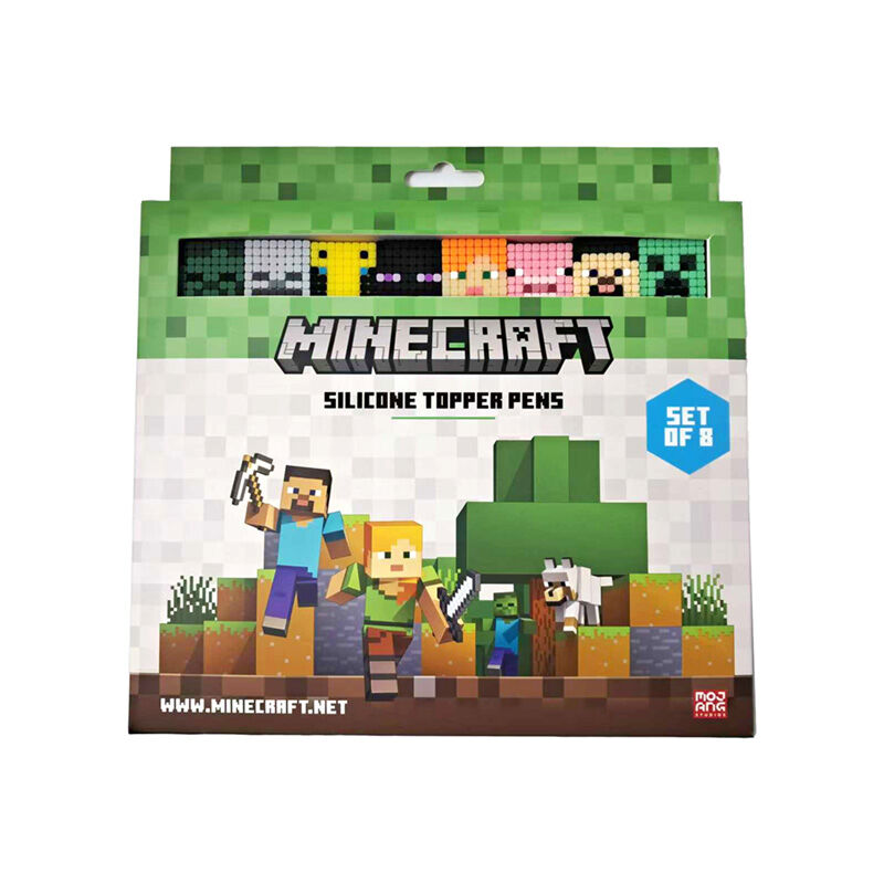 Blister 8 Boligrafos Punta Fina Topper Minecraft_0