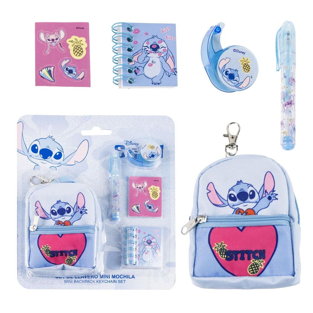 Set papeleria Mini Mochila Stitch Disney_0