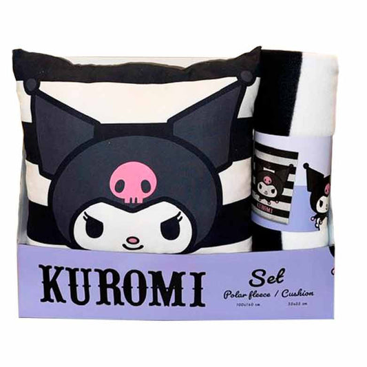 Set manta polar + cojin Kuromi Hello Kitty_0