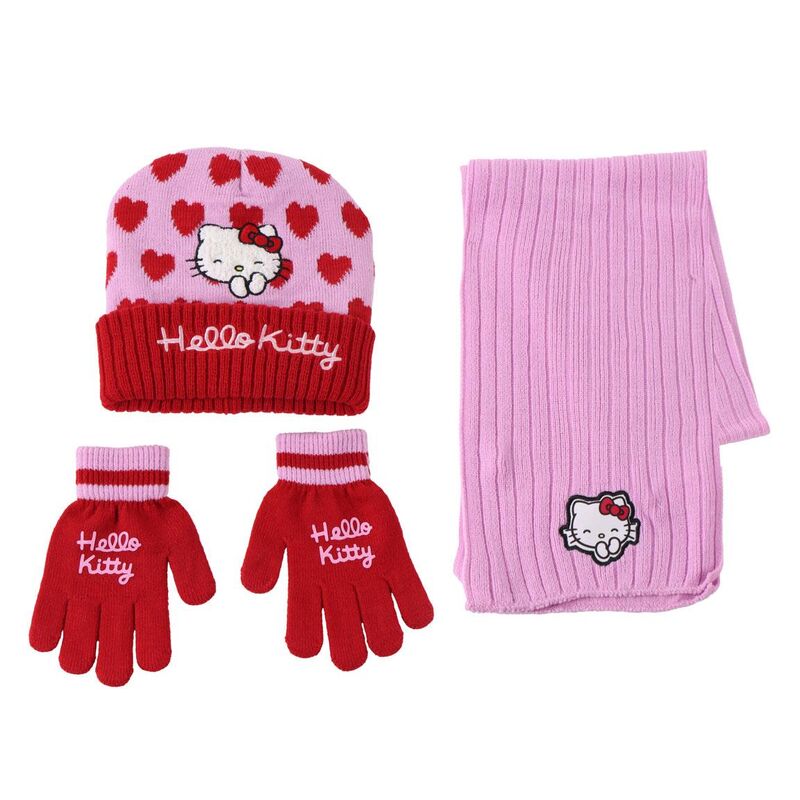 Conjunto gorro guantes braga cuello Hello Kitty_0