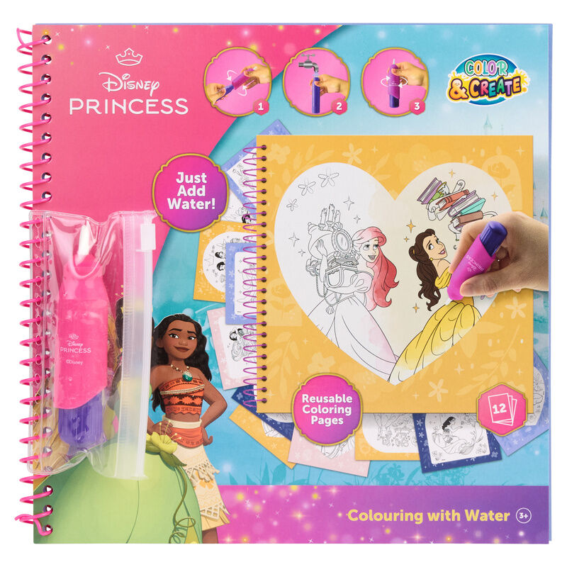 Libro magico pinta con agua Princesas Disney_0