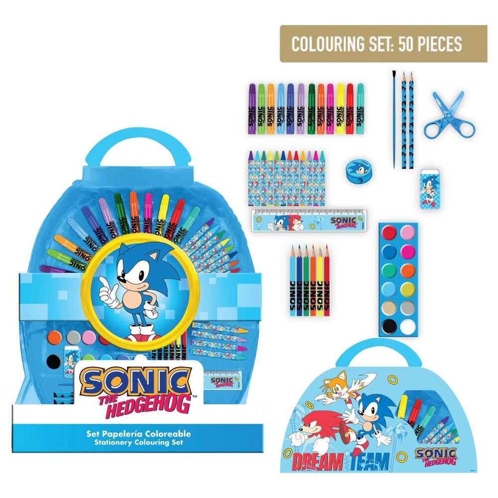 Set papeleria coloreable Sonic the Hedgehog 50pzs_0