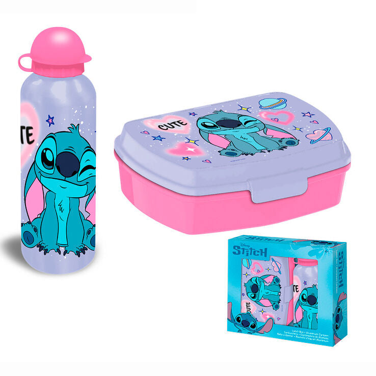 Set cantimplora aluminio + sandwichera Stitch Disney_0