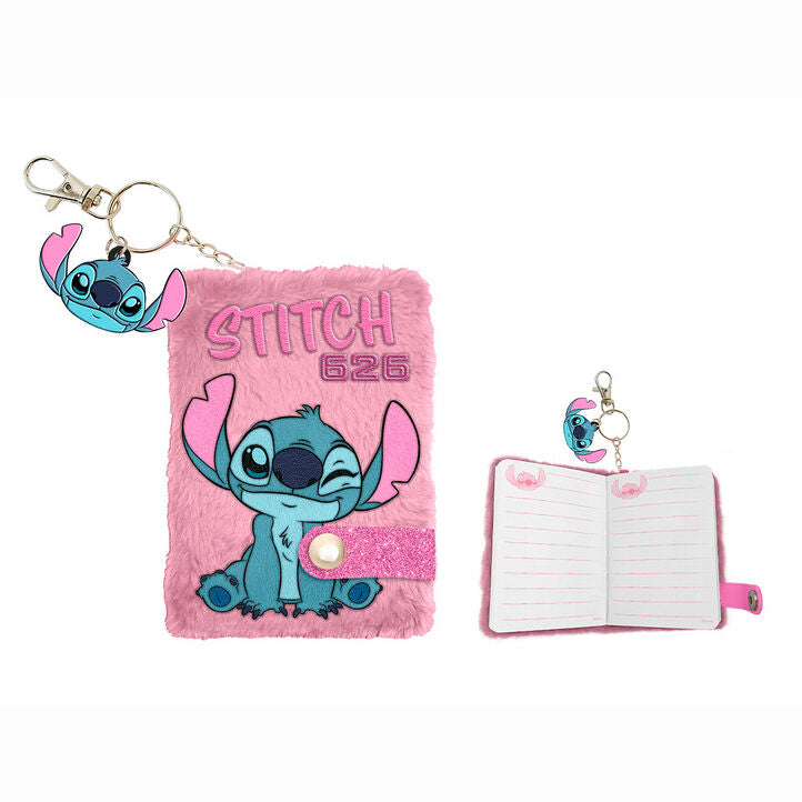 Cuaderno peluche A7 + boligrafo Stitch Disney_0