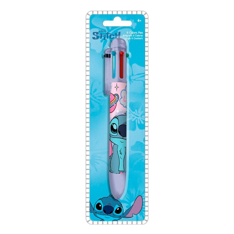 Boligrafo 6 colores Stitch Disney_0