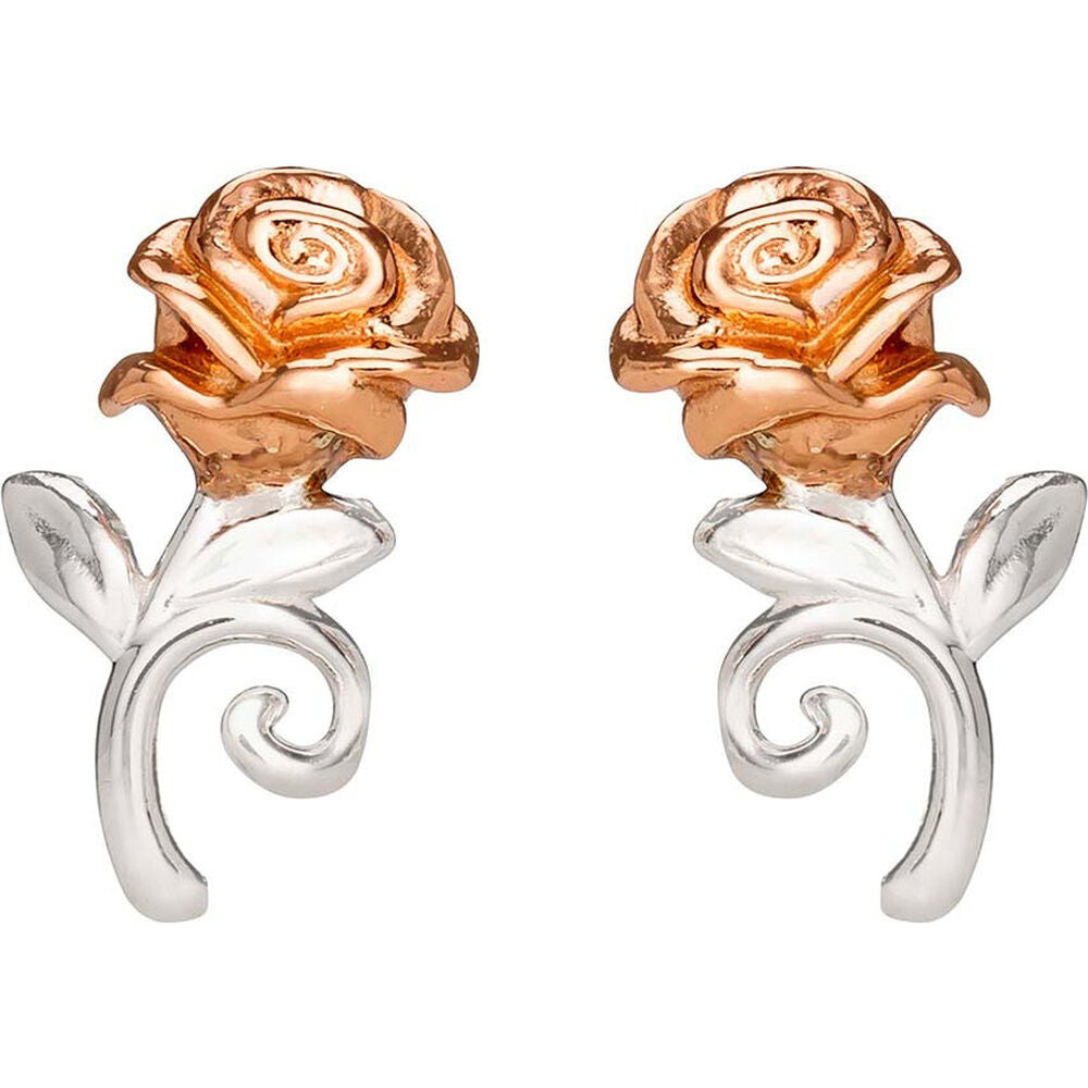 Pendientes Rosa La Bella y la Bestia Disney plata_0
