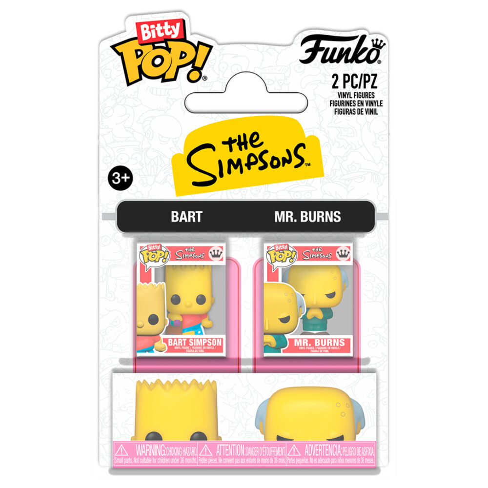Blister 2 figuras Bitty POP Los Simpsons Bart & Mr. Burns_0