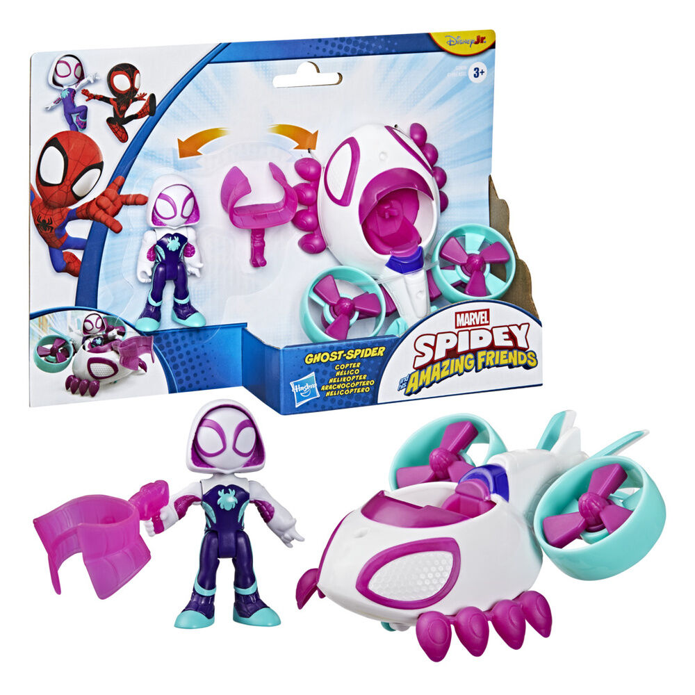 Figura + Vehiculo Ghost Spider Spidey y Su Superequipo Marvel_0
