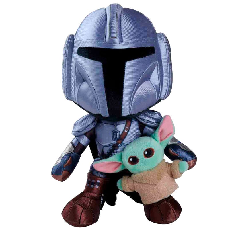 Peluche Star Wars Mandalorian con Mini Grogu 25 cm_0