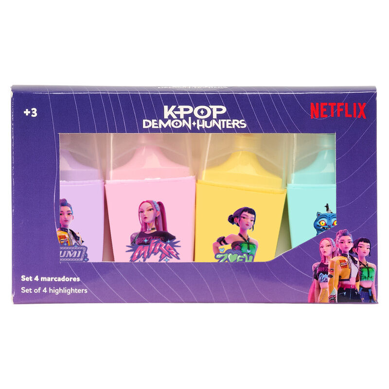 Set rotuladores fluorescentes Stationery Kpop Demon Hunters surtido_0