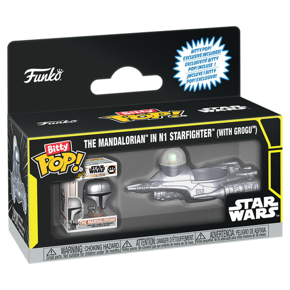 Figura Bitty POP Ride Star Wars The Mandalorian In N1 Starfighter With Grogu_0