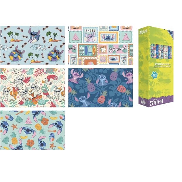 Papel regalo Waves Stitch Disney surtido_0