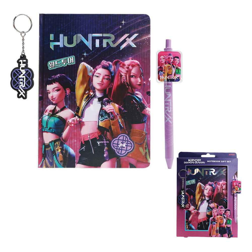 Cuaderno + boligrafo + llavero KPop Demon Hunters_0