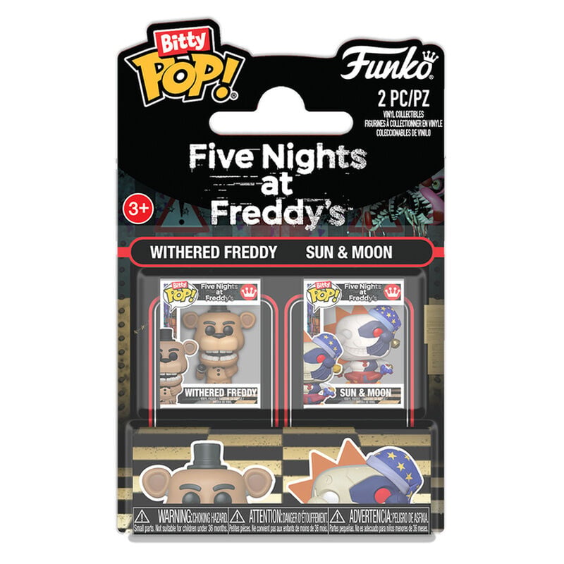 Blister 2 figuras Bitty POP Five Nights at Freddys Withered Freddy - Sun & Moon_0