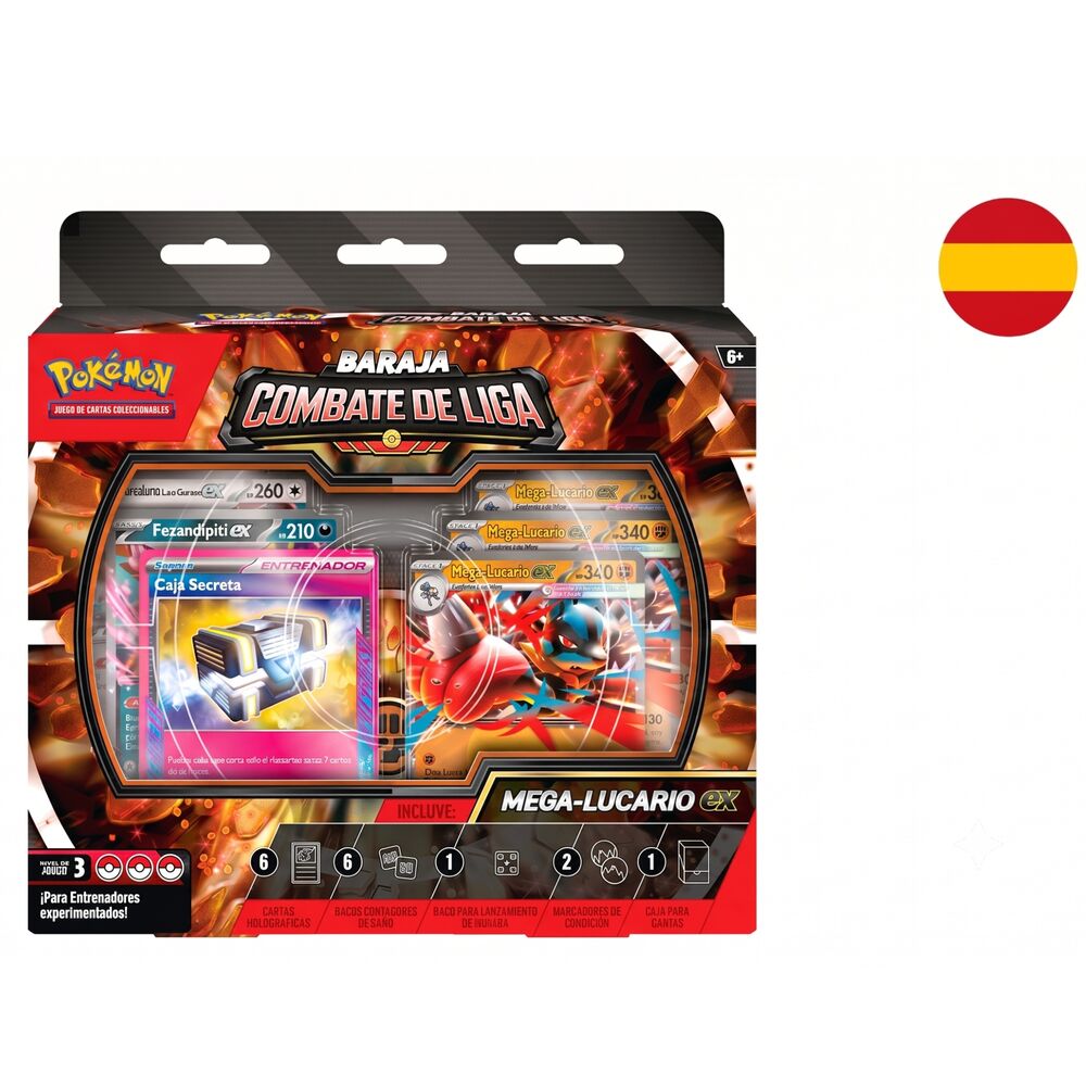Baraja cartas Combate de Liga de Mega-Lucario ex de JCC Pokemon español_0