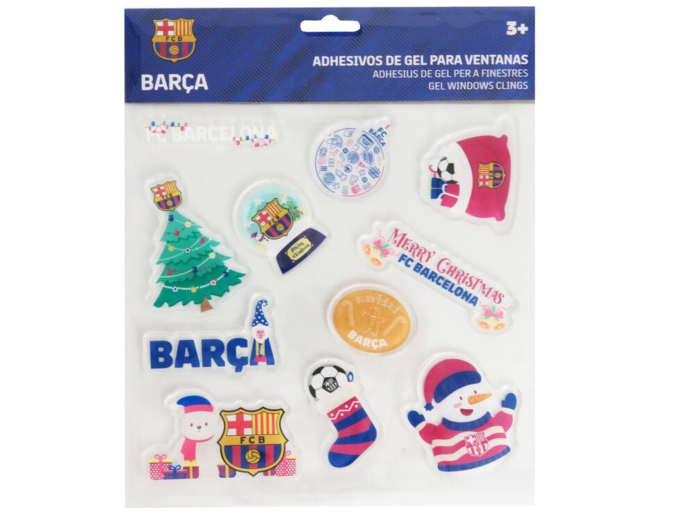 Pegatinas gel navidad ventana FC Barcelona_0