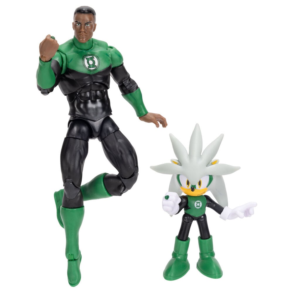 Figura Silver & Linterna Verde Sonic The Hedgehog x Dc Comics_0