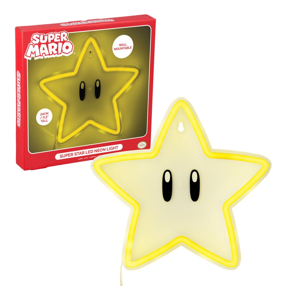 Lampara neon pared Super Estrella Super Mario Bros_0