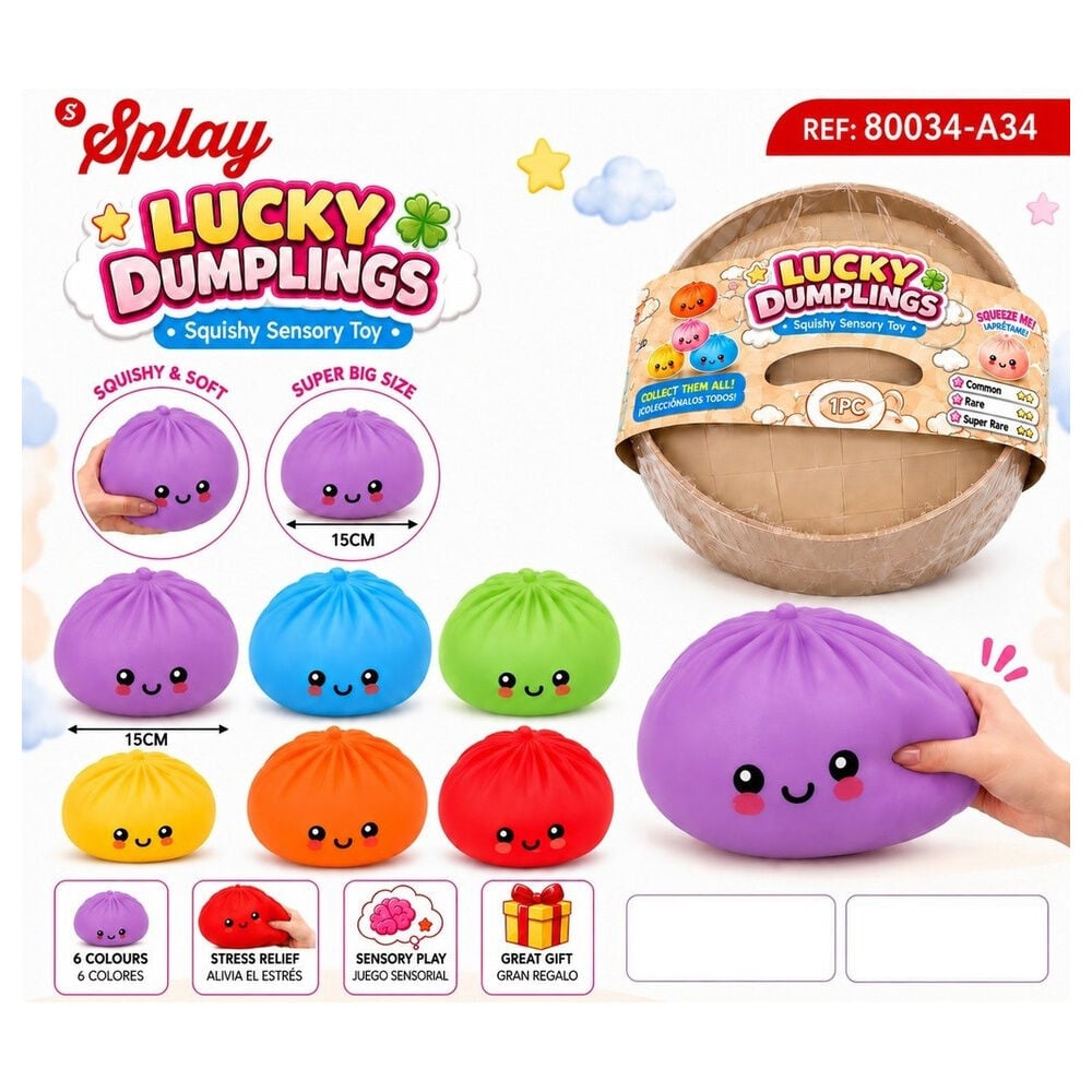 Juguete antiestres Harina Squishy Bao Lucky Dumpling 15cm surtido_0