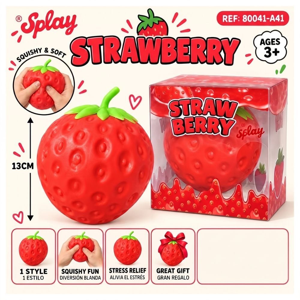 Juguete antiestres Squishy Fresa 13cm_0
