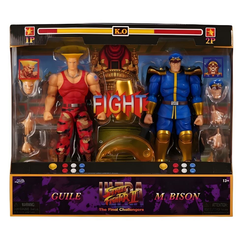 Blister 2 figuras Guile y Bison Street Fighter II 15cm_0