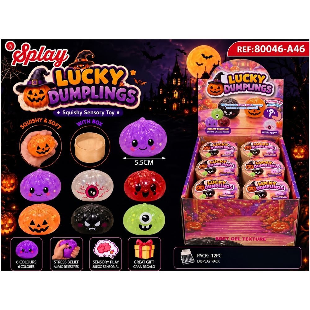 Juguete antiestres Squishy Lucky Dumpling Halloween 8,5cm surtido_0