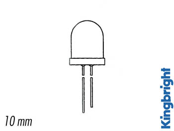 10mm SUPER BRIGHT LED LAMP RED DIFFUSED 350mcd_0