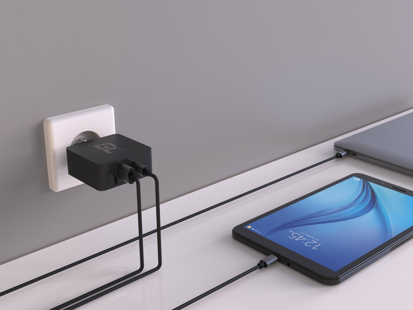 Green Cell Charger USB-C 45W PD with cable USB-C and extra USB port for Asus ZenBook, HP Spectre, HP Envy x2 and others_2