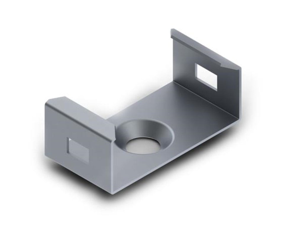 SUPORTE DE MONTAGEM COM MOLA EM AÇO PARA O PERFIL LED LARGO SLIMLINE 8 mm - PRATEADO_0