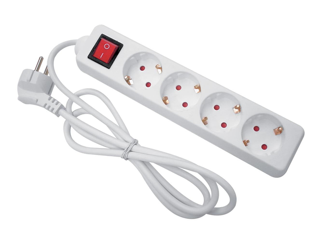 tomada de 4 vias com interrutor - cabo de 3 m - branco - SCHUKO_0