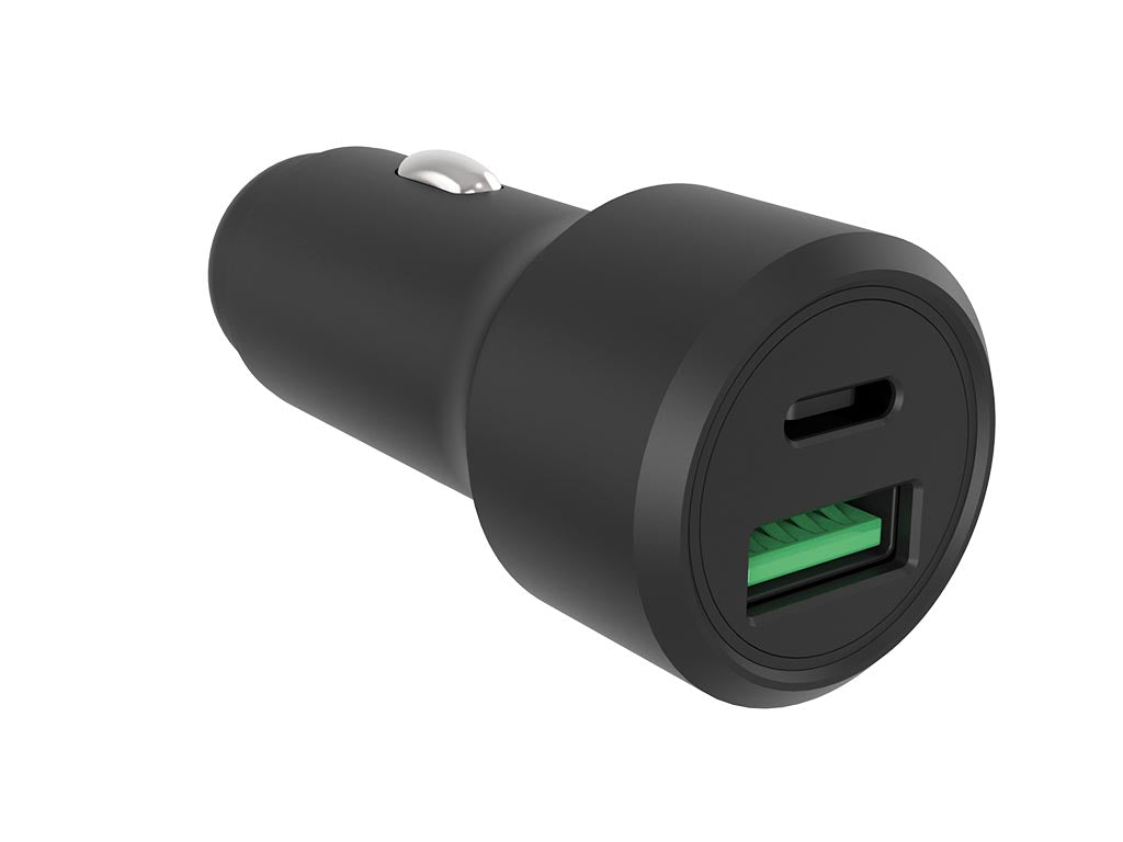 Carregador de isqueiro USB - caixa em alumínio - 2 saídas - USB-A e USB-C - 38W_0