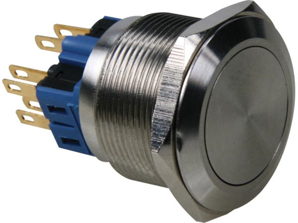 BOTÃO PLANO DE AÇO INOXIDÁVEL DPST 1NO 1NC_0