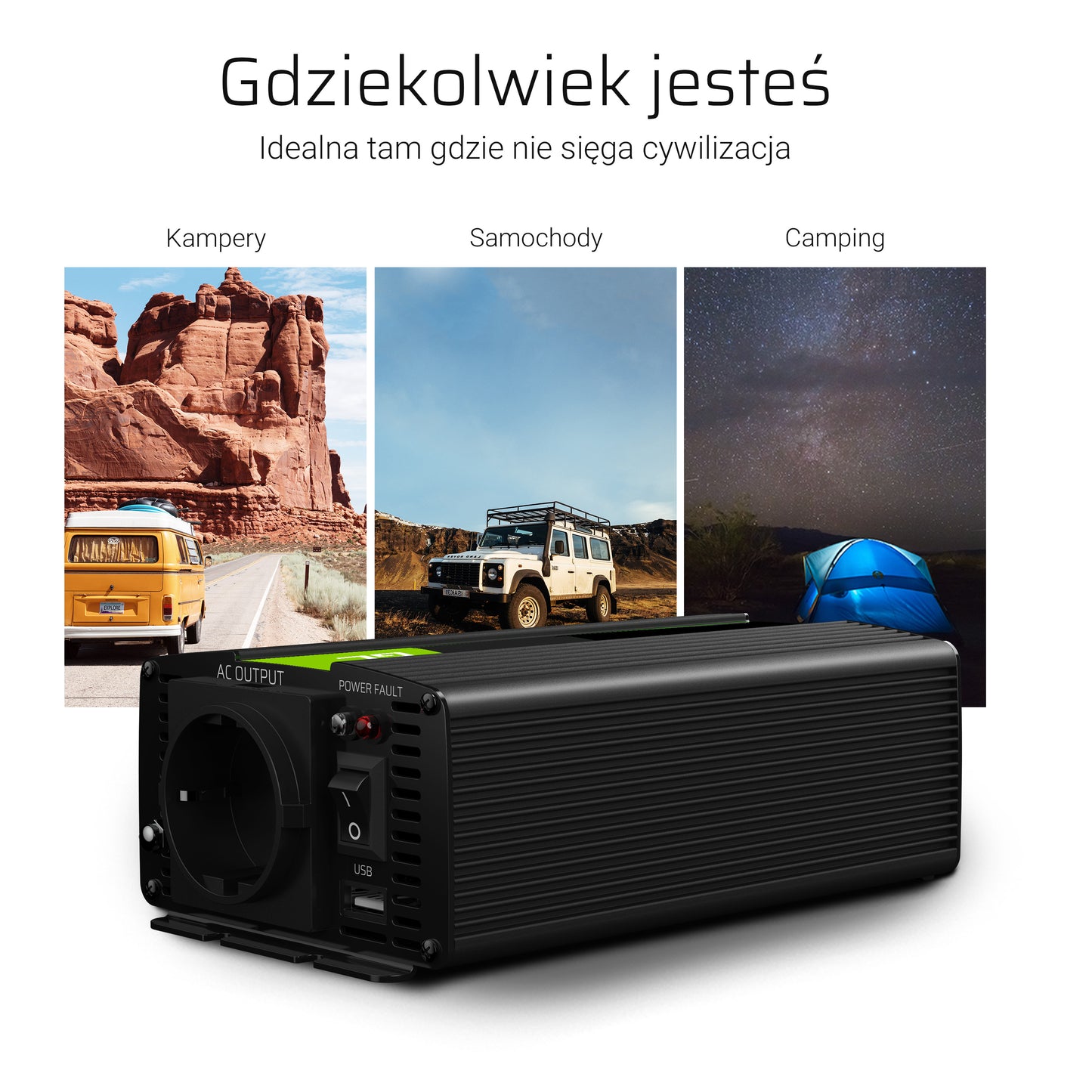Car inverter voltage converter Green Cell INV08 12V to 230V 1000W/2000W, modified sine wave_5