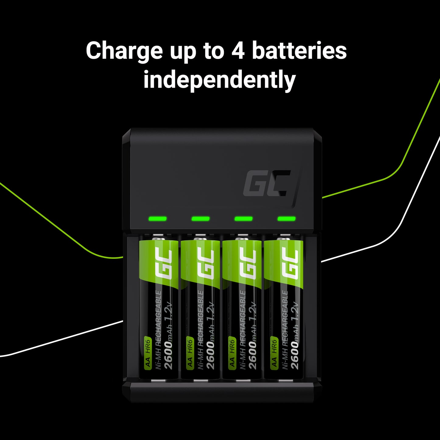 Set Green Cell GC VitalCharger and batteries 2xAA 2000mAh 2xAAA 800mAh_2