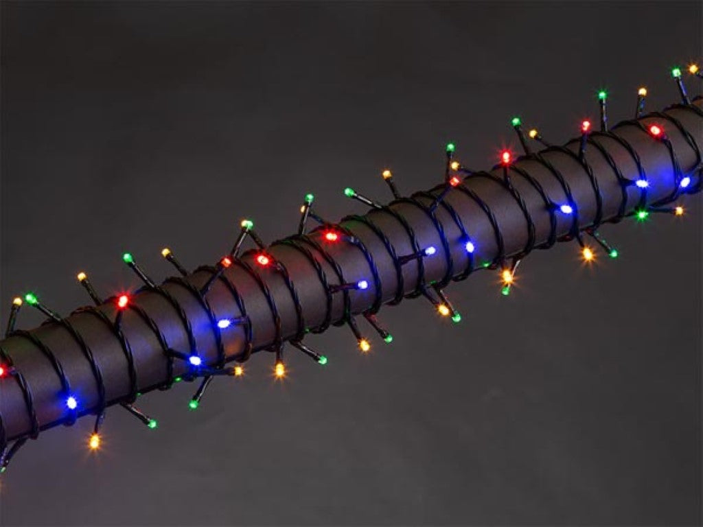 STELLA LED - 20 m - 300 lâmpadas multicoloridas - fio verde - 24 V_0