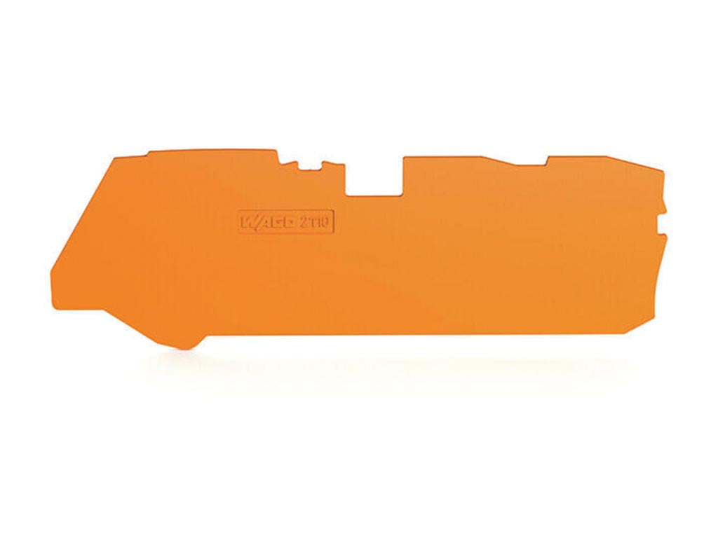 Placa final e intermédia com 1 mm de espessura para bornes de 3 condutores, cor de laranja_0