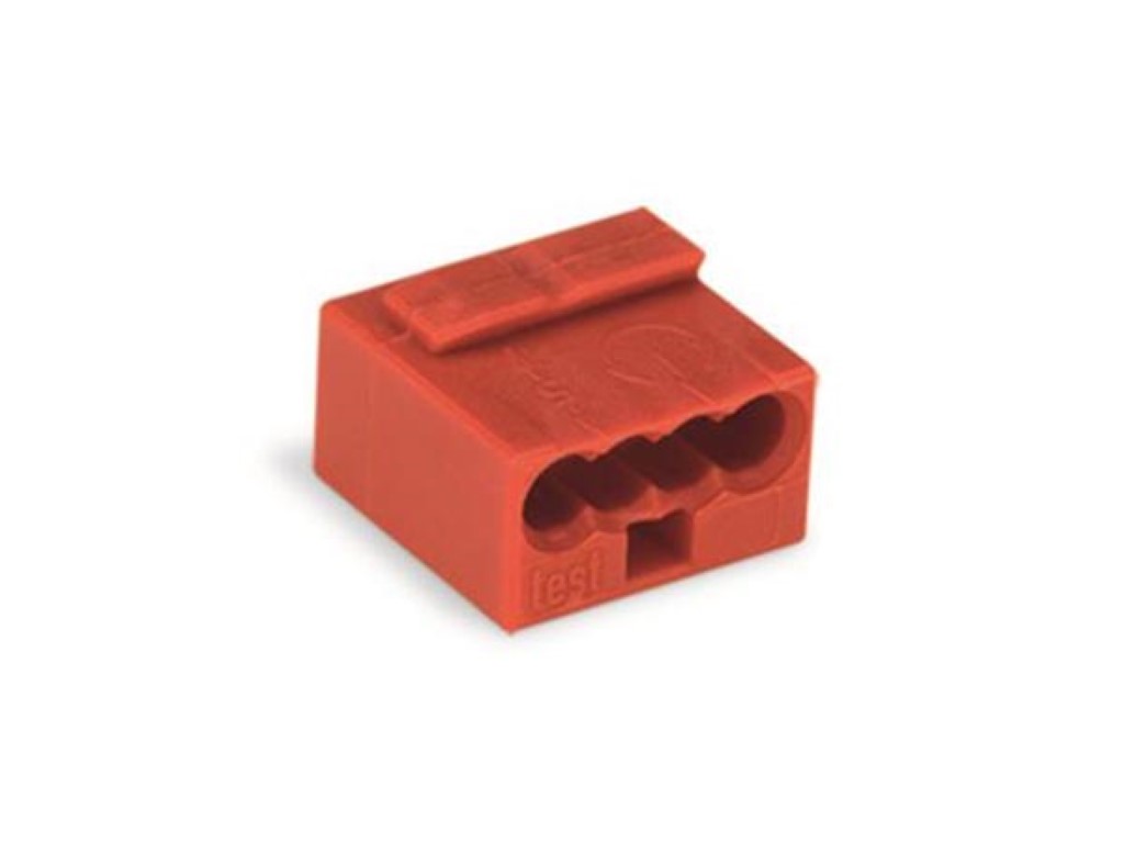 MICRO-CONECTOR PARA CAIXAS DE DERIVAÇÃO BLOCO DE TERMINAIS DE 4 CONDUTORES, VERMELHO_0